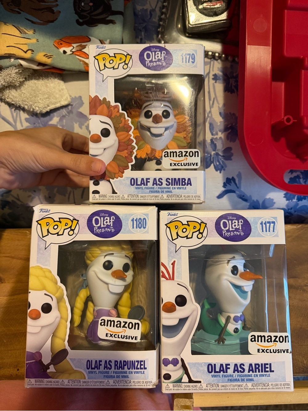 Funko Pop! Olaf as Simba, Ariel, Rapunzel - White, Orange, Yellow, Green, Purple